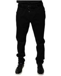 Dolce & Gabbana - Schwarze logo skinny denim jeans - Lyst