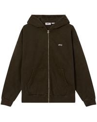 Obey - Hoodies & Sweatvesten ,Groen ,Katoen Lowercase Pigment Zip Hood - Lyst