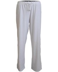 John Galliano - Broeken ,Wit ,Katoen Elegante Wijde Pijp Katoenen Broek - Lyst