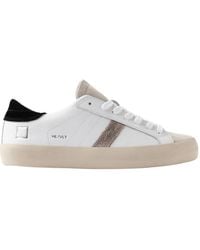 Date - Schoenen ,Wit ,Katoen Witte Lage Sneakers Met Elegante Details - Lyst