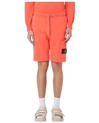 Stone Island - Casual Graue Shorts Für Männer - Lyst