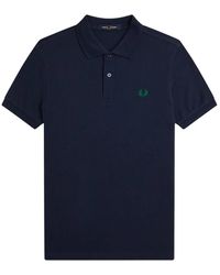 Fred Perry - Tops ,Blauw ,Katoen Origineel Katoenen Piqué Polo Shirt - Lyst