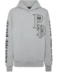 Philipp Plein - Hoodies & Sweatvesten ,Grijs ,Katoen Hoodie Sweatshirt Ls Gothic - Lyst