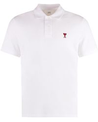 Ami Paris - Tops ,Wit ,Katoen De Coeur Polo - Lyst