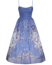 Zimmermann - Kleedjes ,Blauw ,Katoen Rebellion Beaded Picnic Dress - Lyst