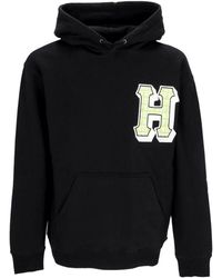Huf - Schwarzer Fleece-Gefütterter Hoodie Mit Logo - Lyst