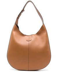 Tod's - Braune leder-schultertasche mit abnehmbarer tasche - Lyst