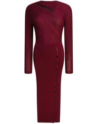 Self-Portrait - Bordeaux Cut-Out Midi Kleid Aw25 - Lyst
