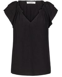 co'couture - Overhemden ,Zwart ,Zwarte Sunrise Top Met Korte Mouwen - Lyst