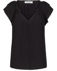 co'couture - Overhemden ,Zwart ,Zwarte Sunrise Top Met Korte Mouwen - Lyst