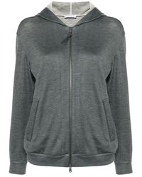 Brunello Cucinelli - Grauer Pullover Mit Monili Ketten-Detail - Lyst