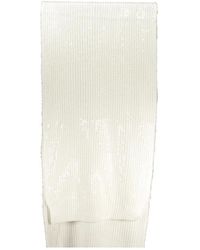 Guess - Weißer pailletten-schal mit logo - Lyst