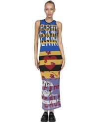 Moschino - Gedrukte Tulle Jurk - Lyst