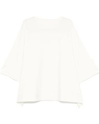 Issey Miyake - Geripptes Quadrat-Ausschnitt Kleid - Lyst