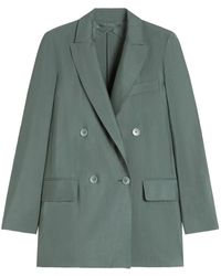 Max Mara - Jassen ,Groen ,Wol Double-Breasted Blazer Van Wol En Zijde - Lyst