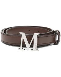 Max Mara - Natural Leather Monogram Belt - Lyst