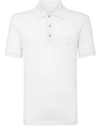 Billionaire - Tops ,Wit ,Linnen Polo Shirt Ss Crest - Lyst