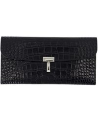 TOTEME - Accessoires ,Zwart ,Leer T-Lock Wallet - Lyst