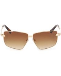 Kazar - Accessoires ,Geel ,Zonnebril Met Metalen Frame En Bruine Glazen - Lyst