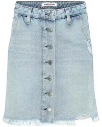 Tommy Hilfiger - Button-Front Midi Denim Rok - Lyst
