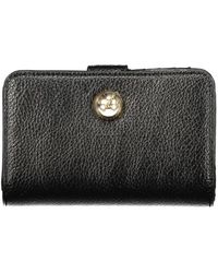 Twinset - Accessoires ,Zwart ,Leer Leren Portemonnee Met Orb Detail - Lyst