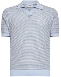 D4.0 - Tops ,Blauw ,Katoen Jacquard Polo Shirt - Lyst