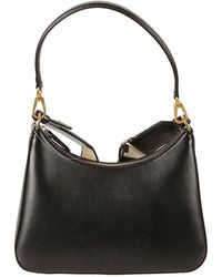 Stella McCartney - Schwarze schultertasche alter mat,schwarze tasche mit perforiertem logo-detail - Lyst