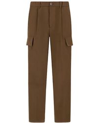 Herno - Broeken ,Groen ,Polyester Cargo Broek Met Elastische Taille - Lyst