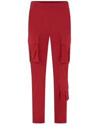 Jane Lushka - Pantalones cargo rojos de jersey técnico - Lyst
