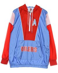 Mitchell & Ness - Jassen ,Blauw ,Polyester Houston Oilers Windbreaker - Lyst