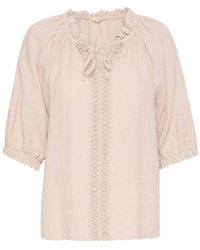 Cream - Feminine bluse mit spitzen details - Lyst