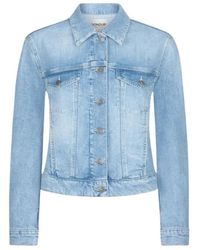 Dondup - Jassen ,Blauw ,Denim Slim Denim Stretch Jasje - Lyst