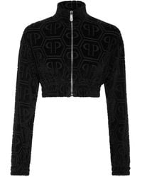 Philipp Plein - Cropped Trainingsjack Jacquard Monogram - Lyst