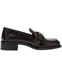 Prada - Braune Mokassins Sandalen - Lyst