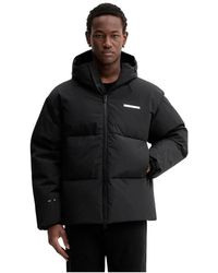 HELIOT EMIL - Jassen ,Zwart ,Leer Donsjack - Lyst