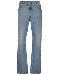 Balmain - Jeans ,Blauw ,Denim Regular-Fit Denim Jeans - Lyst