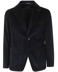 blazers Gilets blousons Homme Vêtements Vestes Veston boutonnée à empiècement Tagliatore pour homme en coloris Noir 