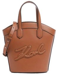 Karl Lagerfeld - Borsa a tracolla in pelle signature - Lyst
