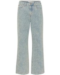 Gestuz - Weite jeans blau/weiß marmor - Lyst
