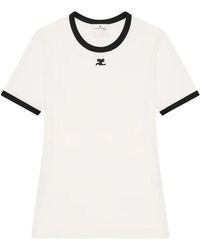 Courreges - Courrèges Contrast Cotton T-Shirt - Lyst