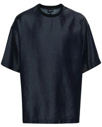 Giorgio Armani - Blau elegantes kurzarm t-shirt - Lyst