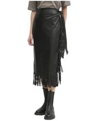 Never Fully Dressed - Vegan Leder Fringe Jaspre Rok - Lyst