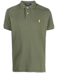 Ralph Lauren - Grünes polo-shirt mit besticktem logo - Lyst