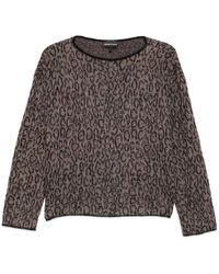 Emporio Armani - Schwarzer Seiden & Nylon Pullover - Lyst