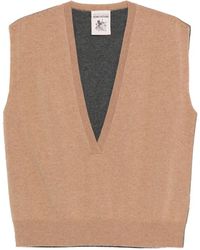 Semicouture - Grauer Woll-Kaschmir V-Ausschnitt Pullover - Lyst