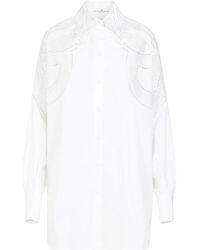 Ermanno Scervino - Camisa blanca de algodón con encaje macramé - Lyst