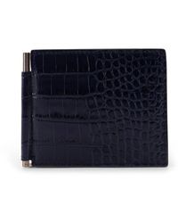 Tom Ford - Accessoires ,Blauw ,Leer Shiny Printed Croc Exotic Line Money Clip Portemonnee - Lyst