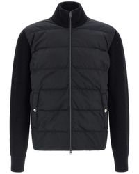 Herno - Truien & Vesten ,Blauw ,Wol Hybrid Jacket - Lyst