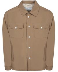 Lardini - Jassen ,Bruin ,Gebrande Kleur Technische Stof Overshirt - Lyst