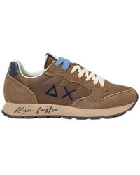 Sun 68 - Vintage Nylon Sneakers Mit Besticktem Logo - Lyst